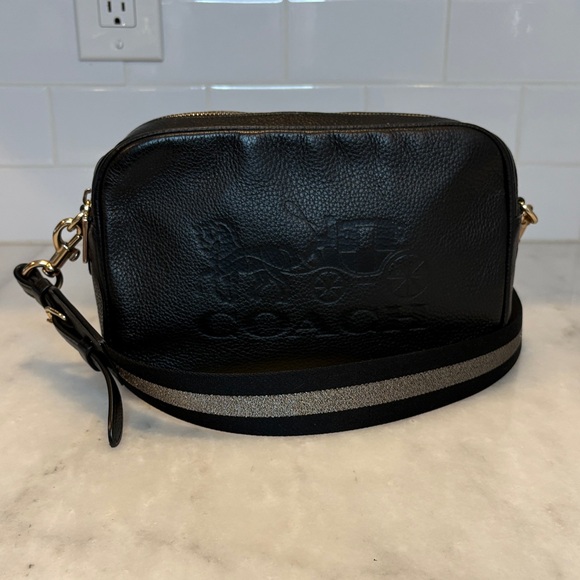 Coach Embossed Horse and Carriage Jes Pebbled Leather Crossbody - Picture 1 of 16